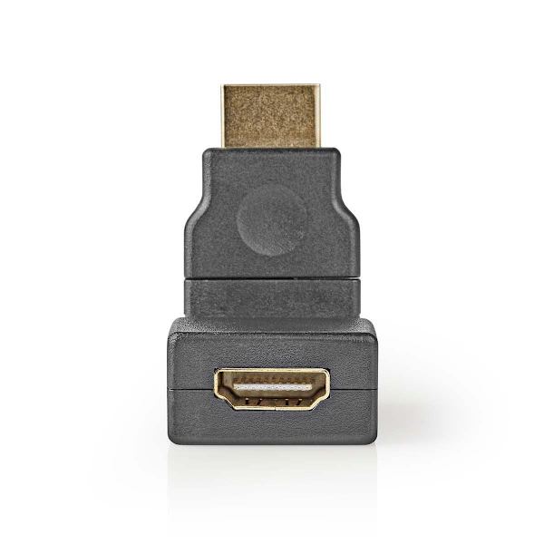 HDMI™ Adapter | HDMI™ Stik | HDMI™ Hun | Guldplateret | Swivel | ABS | Sort | 1 stk. | Konvolut