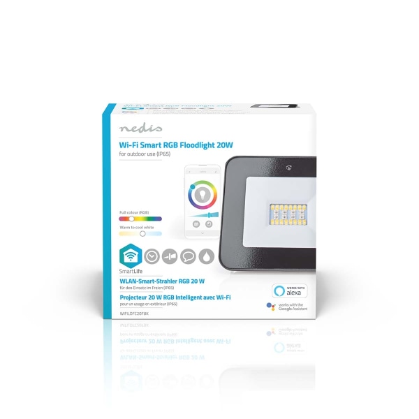 Smartlife utomhusljus | 1600 lm | Wi-Fi | 20 W | RGB / Varm till cool vit | 2700 - 6500 K | Aluminium | Android™ / IOS