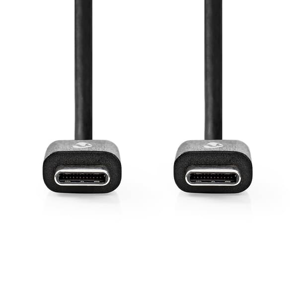 USB-C - USB-C -latauskaapeli 3.00 m, USB 2.0, 480 Mbps, 60 W, musta