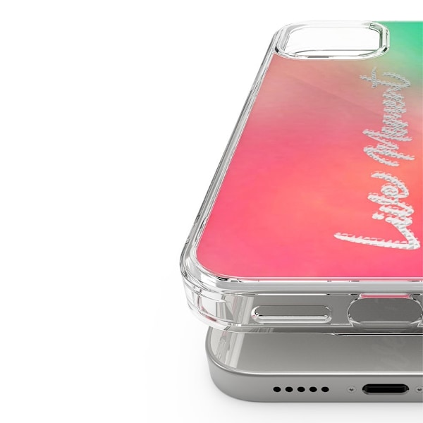 Panssaroitu suojakuori geelikehyksellä iPhone 12 Pro Max Fusion Design vaaleanpunainen-vihreä