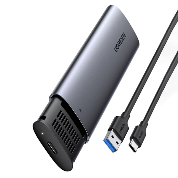 Ugreen harddiskbakke M.2 B-Key SATA 3.0 5Gbps + USB-C-kabel Sort, Grå