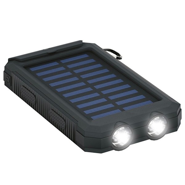 SiGN Powerbank med Solceller, 8000mAh - Sort
