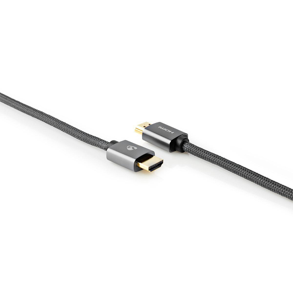 High Speed ​​HDMI ™ Kaapeli Ethernet | HDMI™ liitin | HDMI™ liitin | 4K@60Hz | ARC | 18 Gbps | 2.00 m | Pyöreä | Puuvilla | Gun Metal Harmaa / Harmaa