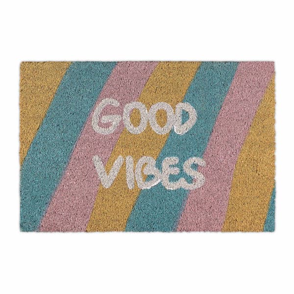 Dørmåtte kokosfiber "Good vibes"