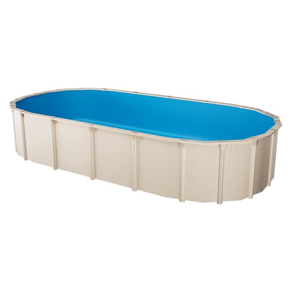 Oval poolfoder 6,7 x 3,75 m, överlappande vinyl, 132 cm