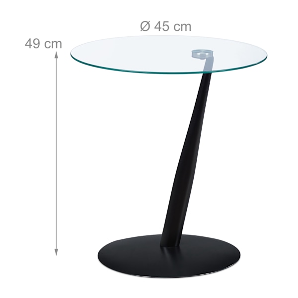 Sidebord i sort glas