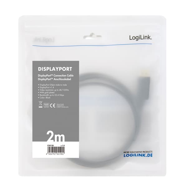 DisplayPort-kaapeli 1,4 8K/4K 2m