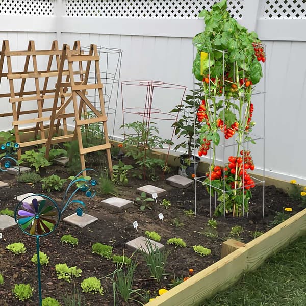 Tomatburar, 114 cm höga, 5-pack PVC-belagd stål