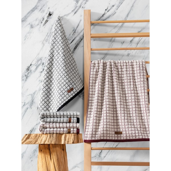 Handduksset (4 delar) Nature - Svart, Claret Red