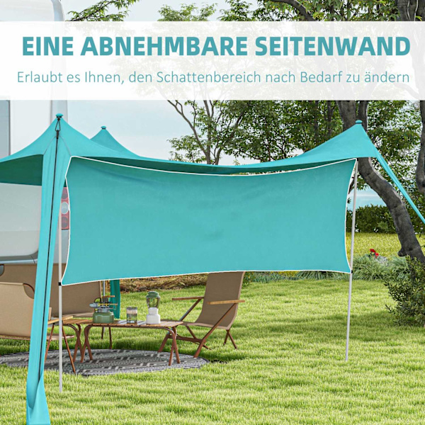 Sun Canopy Vedenpitävä Markiisi 3X3X2M Terästankoilla, Lapio Ja Kantolaukku, Retkeilyyn, Matkustamiseen, Piknikille