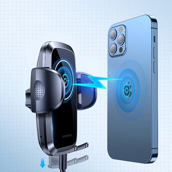Biltelefonholder til grill, Qi oplader 15W, sort