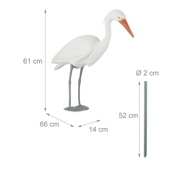 Heron Decoy for Dambeskyttelse – Hvid, holdbar plast