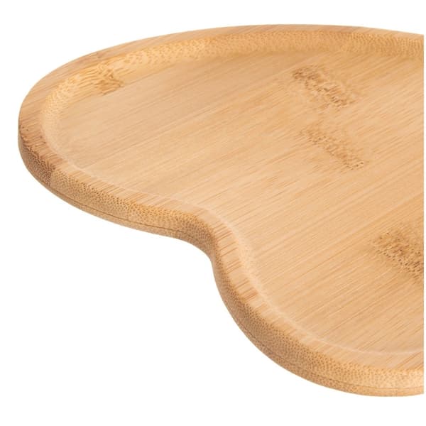 Hjärtformat snacksfat i bambu, 15x15 cm