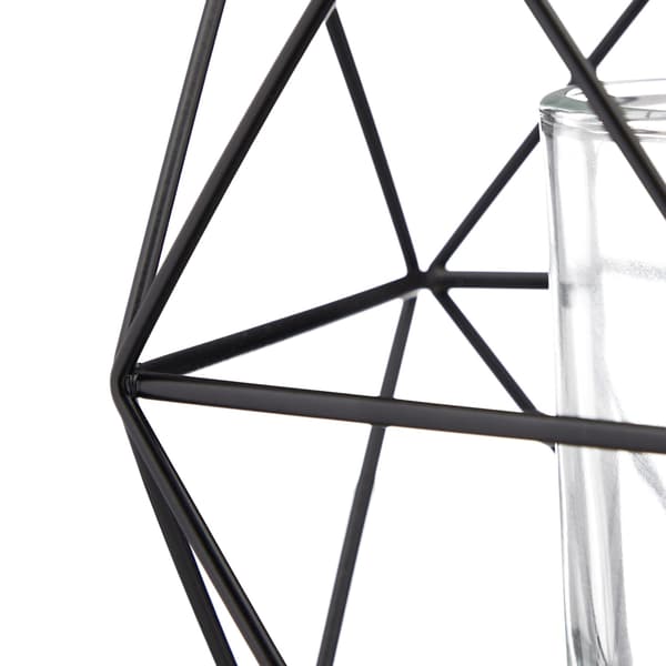 Geometriska värmeljusstakar i metall, set om 2