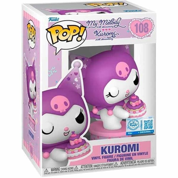 Kuromi popfigur med kage, eksklusivt samleobjekt