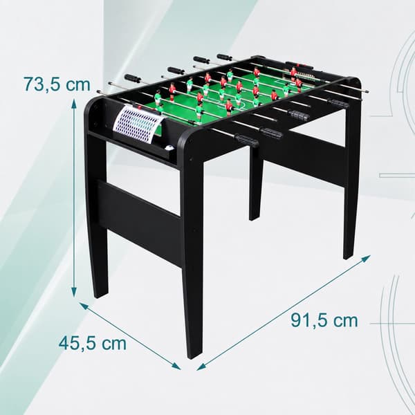 Inomhusfotboll med 3 bollar – svart, MDF, 73,5 cm