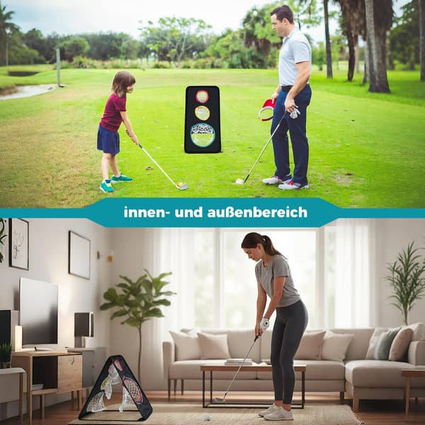 Golf Chipping Net med 5 mål, foldbar, vejrbestandig