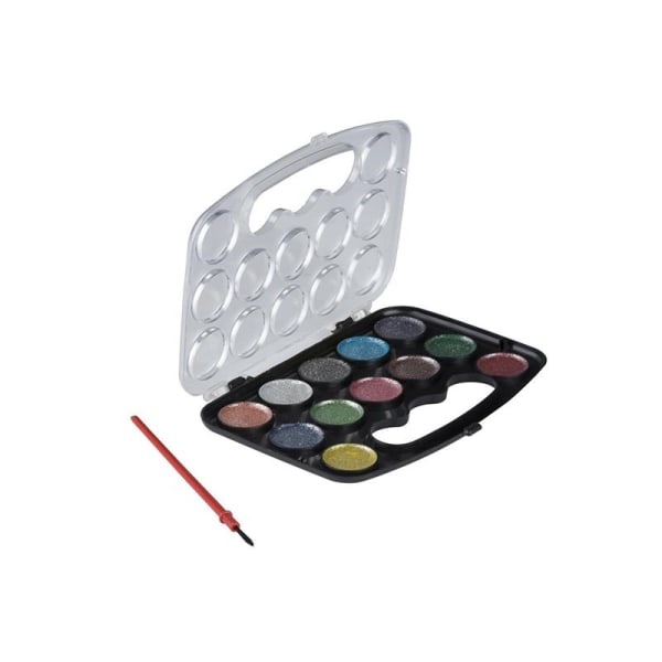 Topwrite - Sæt akrylmaling med glitter 12 farver + pensel