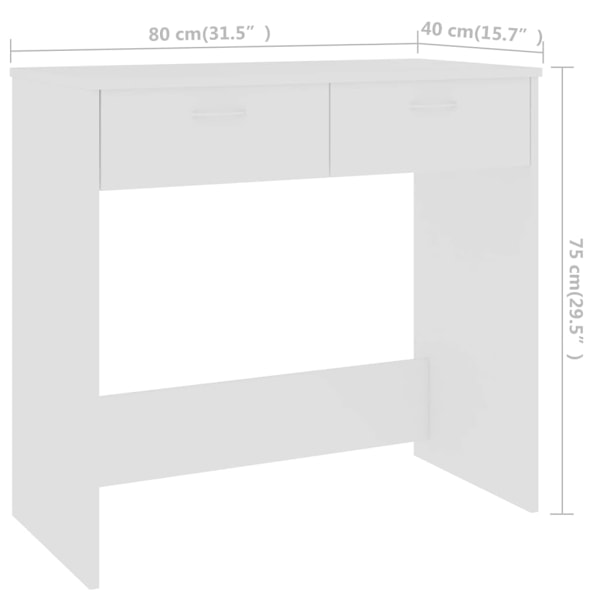 Scrivania in multistrato bianco 80x40x75 cm