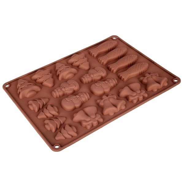 Silikoneform til småkage og chokolade, 34x24,5 cm, brun