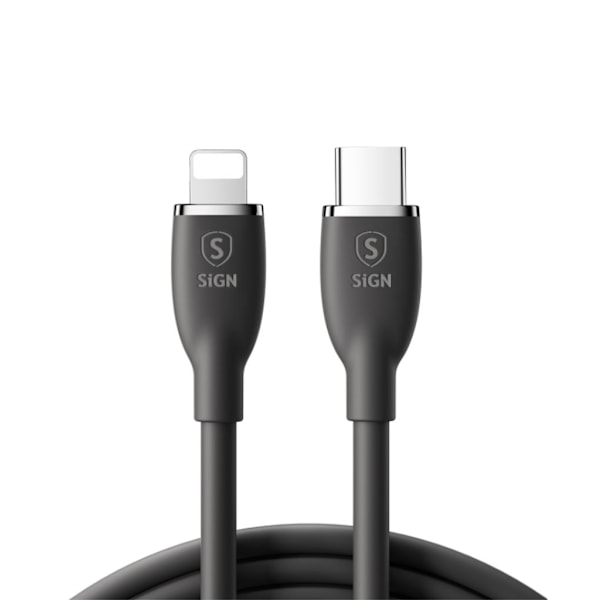SiGN USB-C till Lightning-kabel 30W, 2m - Svart