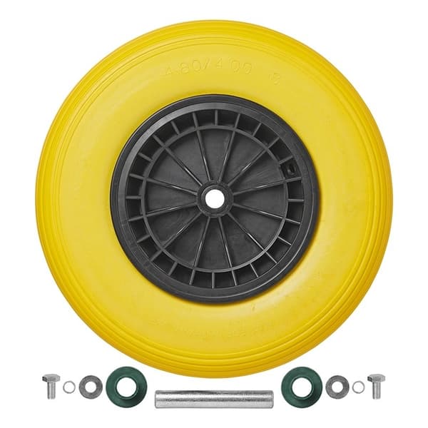 PU-däck med plastfälg 16" 4.00-8 inkl. axel 20 mm