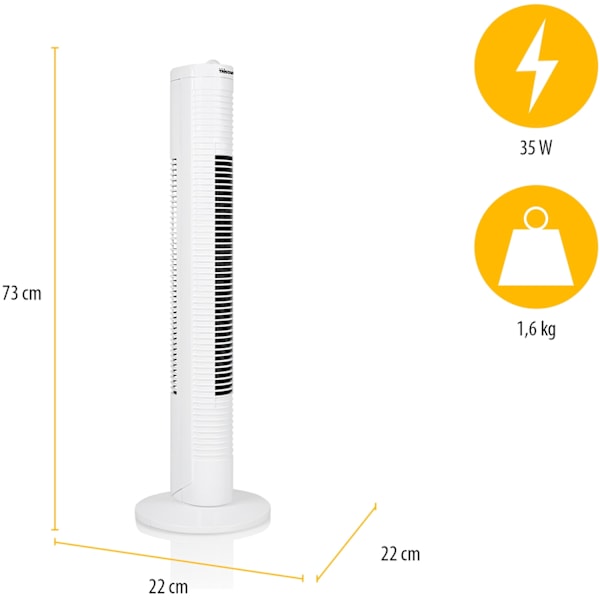 Søjleventilator med timer