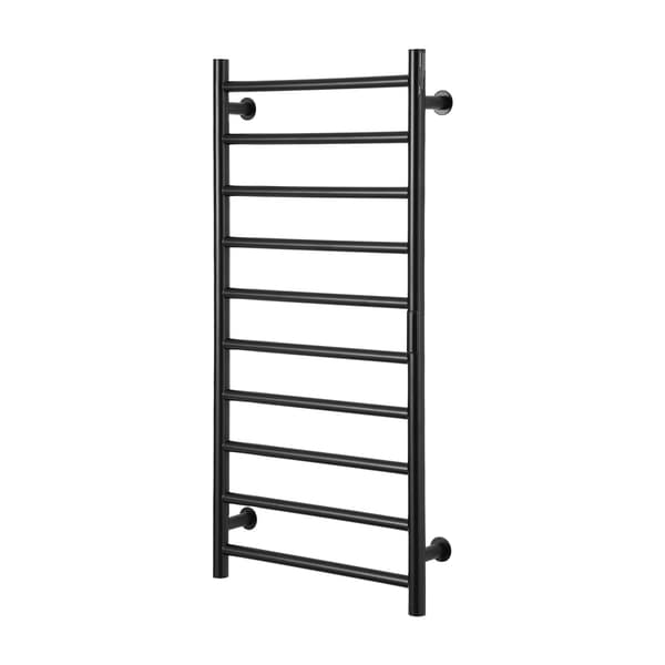 Håndklædetørrer, vægmontering, 10-bar, timer, sort