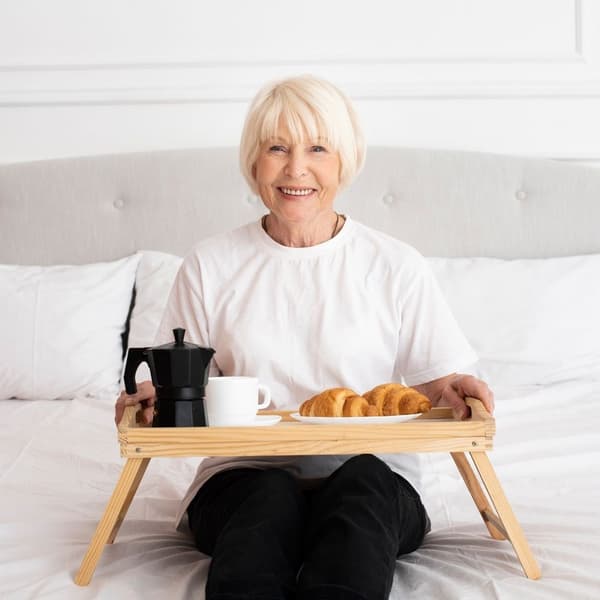 Hopfällbart Frukostbord i Bambu