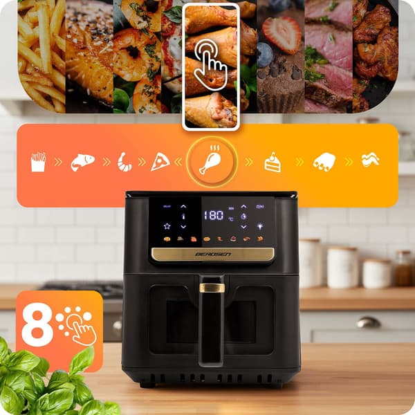 Airfryer, 6,5L, 1700W, Touchskærm, Sort