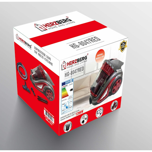 Herzberg HG-8047RED: Multi-Cyclone pussiton pölynimuri
