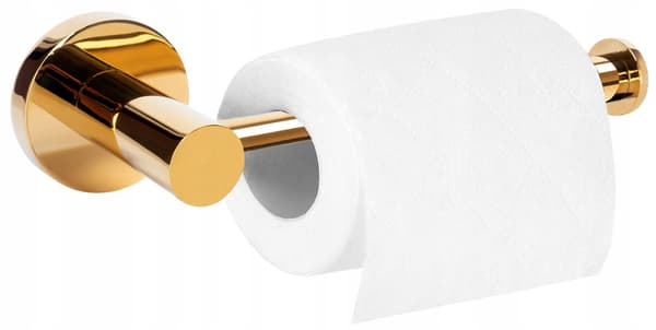 Toalettpappershållare i guld, zinklegering, väggmontering