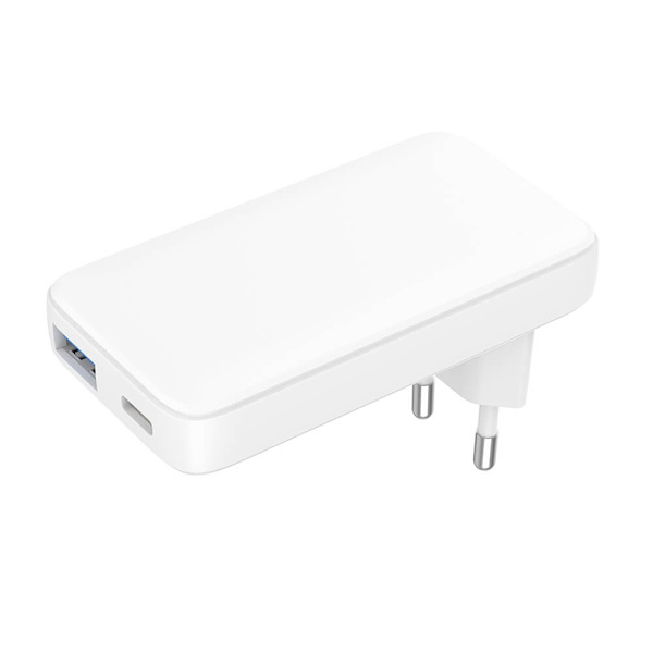 GEAR-laturi 220V 1xUSB-C+1xUSB-A PD/PPS 36W+QC 18W GaN valkoinen