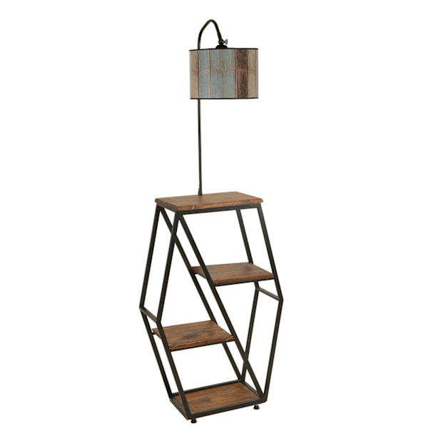 Gulvlampe Sembol Ceviz Lambader Silindir Renkli Abajurlu