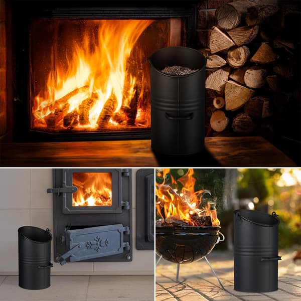 Coal Scuttle 12L – Black Iron Fireplace Bucket