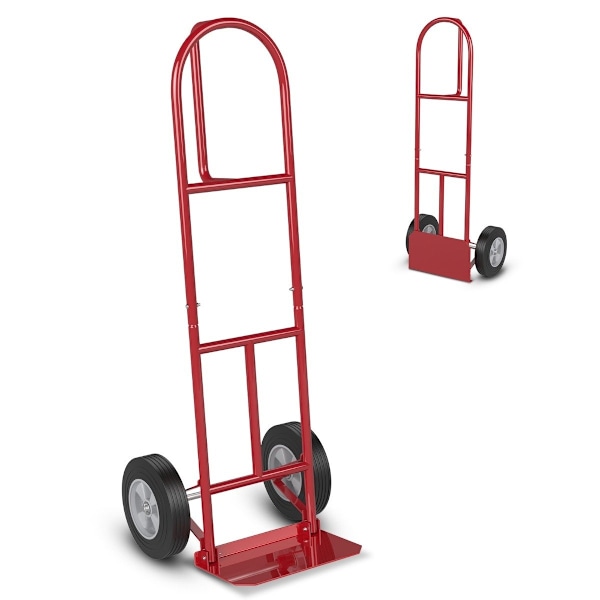 Säckbil med P-handtag gaffeltruck med högt ryggstöd 51 x 48 x 132 cm röd