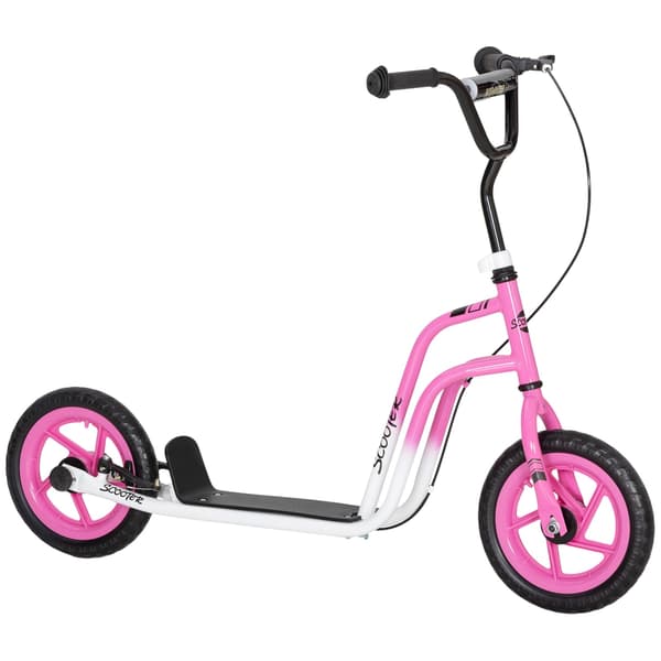 Barnsparkcykel, justerbart styre, stora hjul, rosa