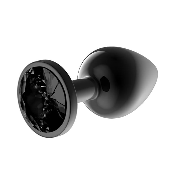 Blackgem Metalic Butt Plug med Black Jewel størrelse S