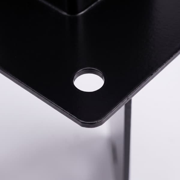 Stolpstöd i galvaniserat stål, svarta, 4-pack, 70x150 mm