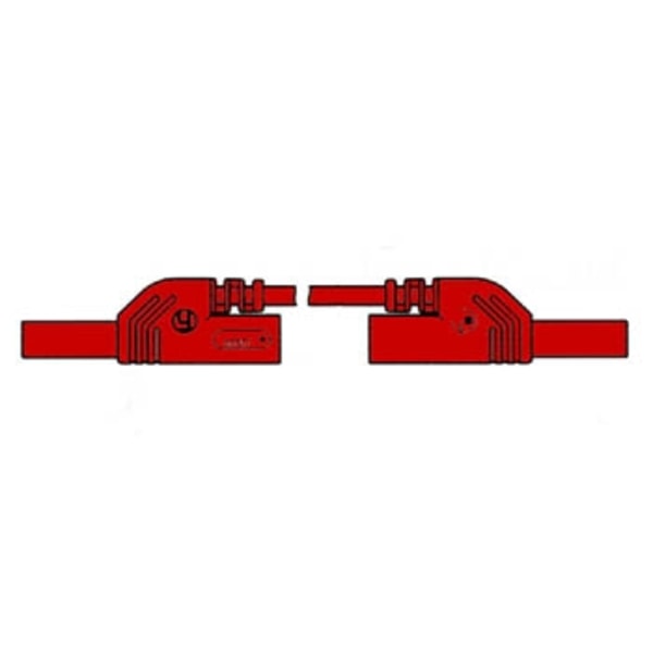 Kontaktbeskyttet måleledning 4Mm 50Cm / Rød (Mlb-Sh/Ws 50/1)