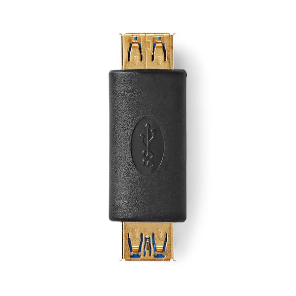 USB-A Adapter | USB 3.2 Gen 1 | USB-A Hun | USB-A Hun | 5 Gbps | Runde | Guldplateret | Antracit | Box