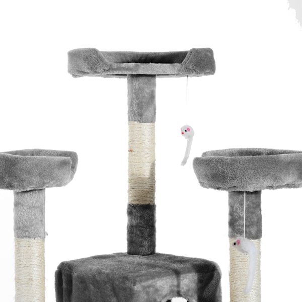 Kradsestolpe Xxl Cat Cave Ladder Klatretræ Multi-Level Grå 50X50X170Cm