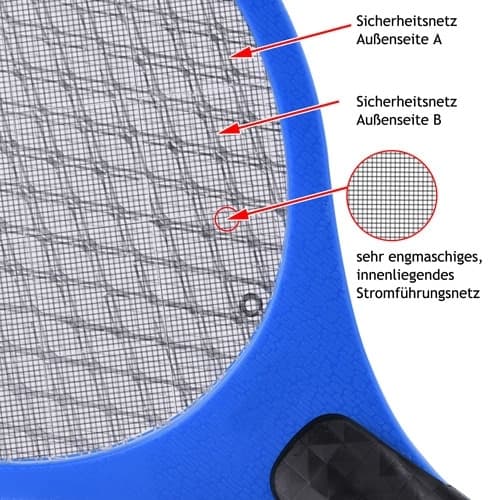 Elektrisk flugsmälla 3-pack, dubbelt säkerhetsgaller