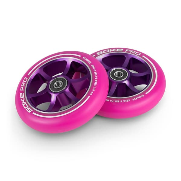 Pink hjul til scooter 110 mm - 2-pak