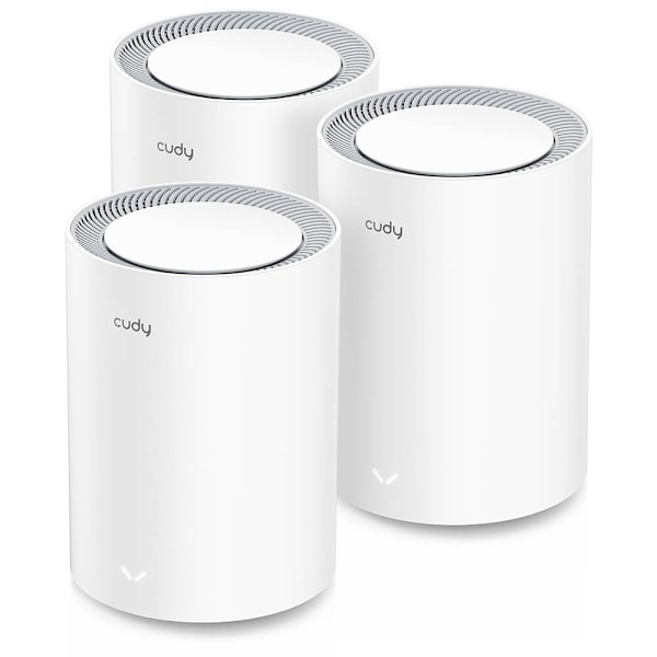 CUDY Mesh Solution M3000 3-pk AX3000 Gigabit Wi-Fi 6 2.5G Hvid Grå, Hvid