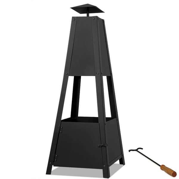 Eldstadspyramid 102 cm med låsbar dörr och robust metalldesign