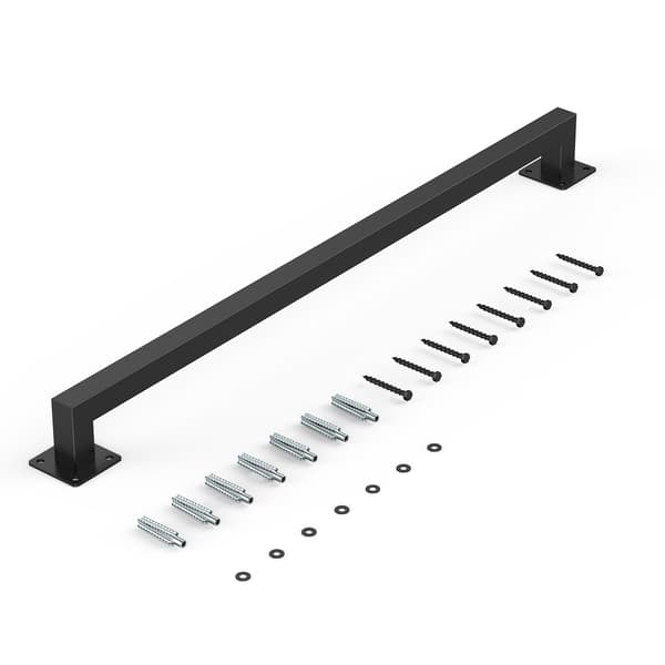Väggmonterad trappräcke, 1215 mm kolstål, svart