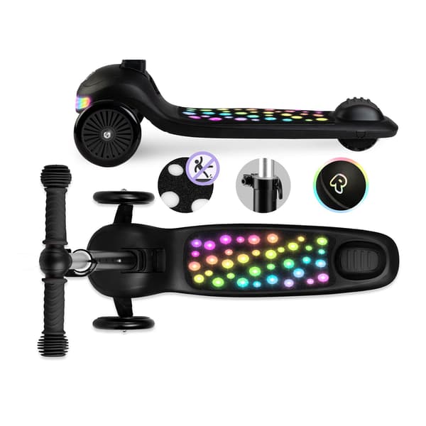 Ricokids Glowi trehjulet LED-balanceløbehjul til børn - sort