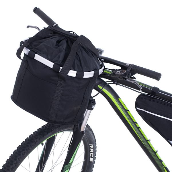 Främre korg cykelkorg hopfällbart lock klicka svart