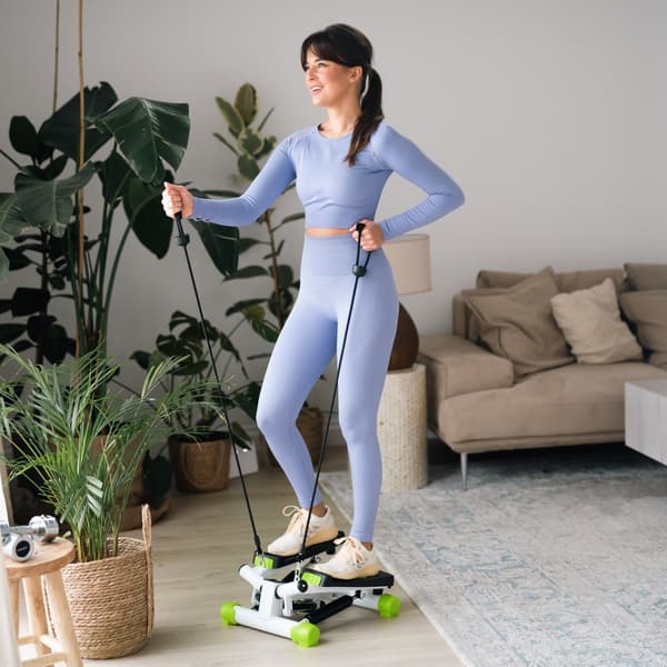 Twist Stepper med rep, grön – kompakt träningsutrustning